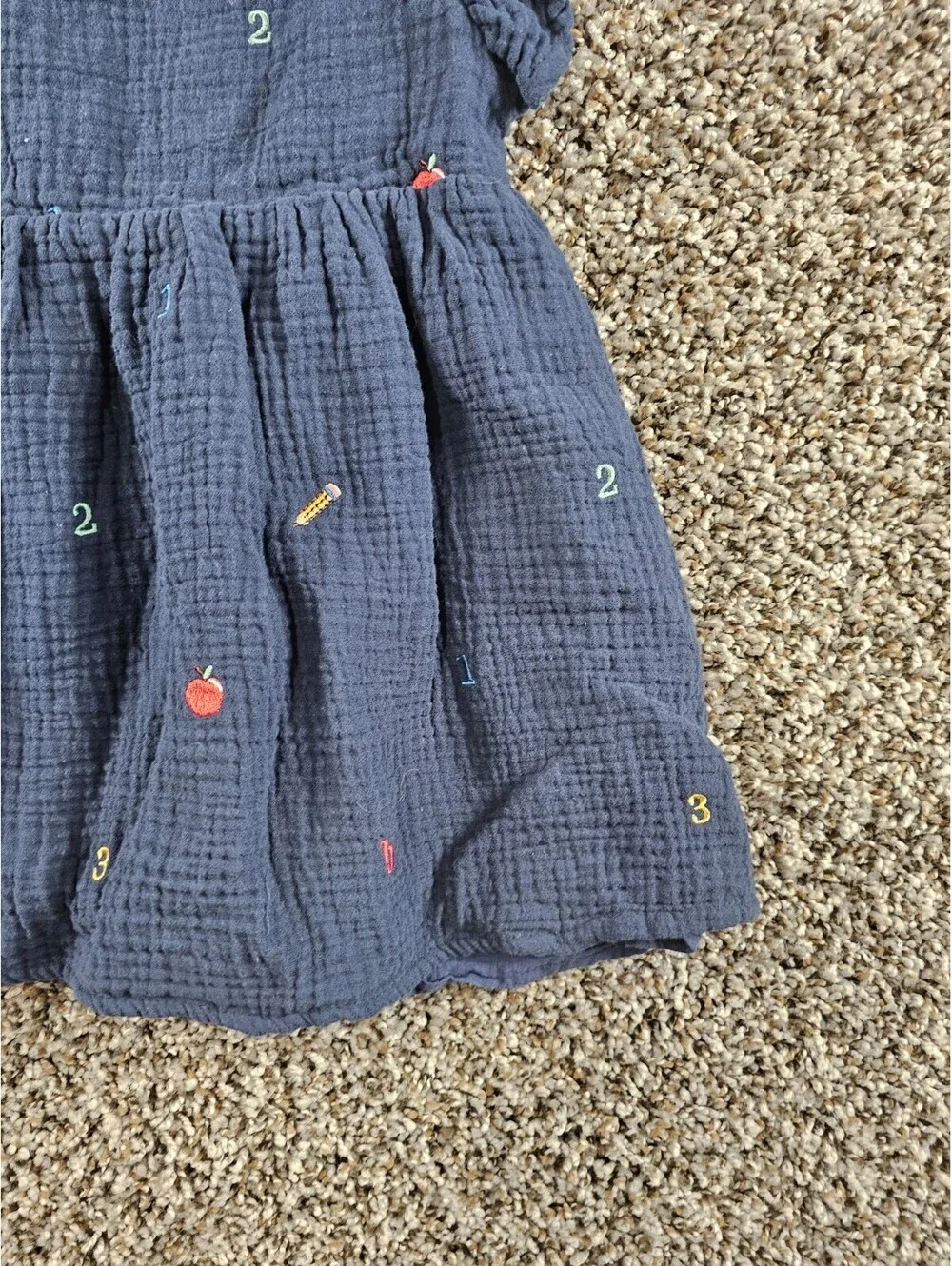 Adventurewear 360 Girls Sz 3T Dress Alphabet ABC Embroidered School Blue